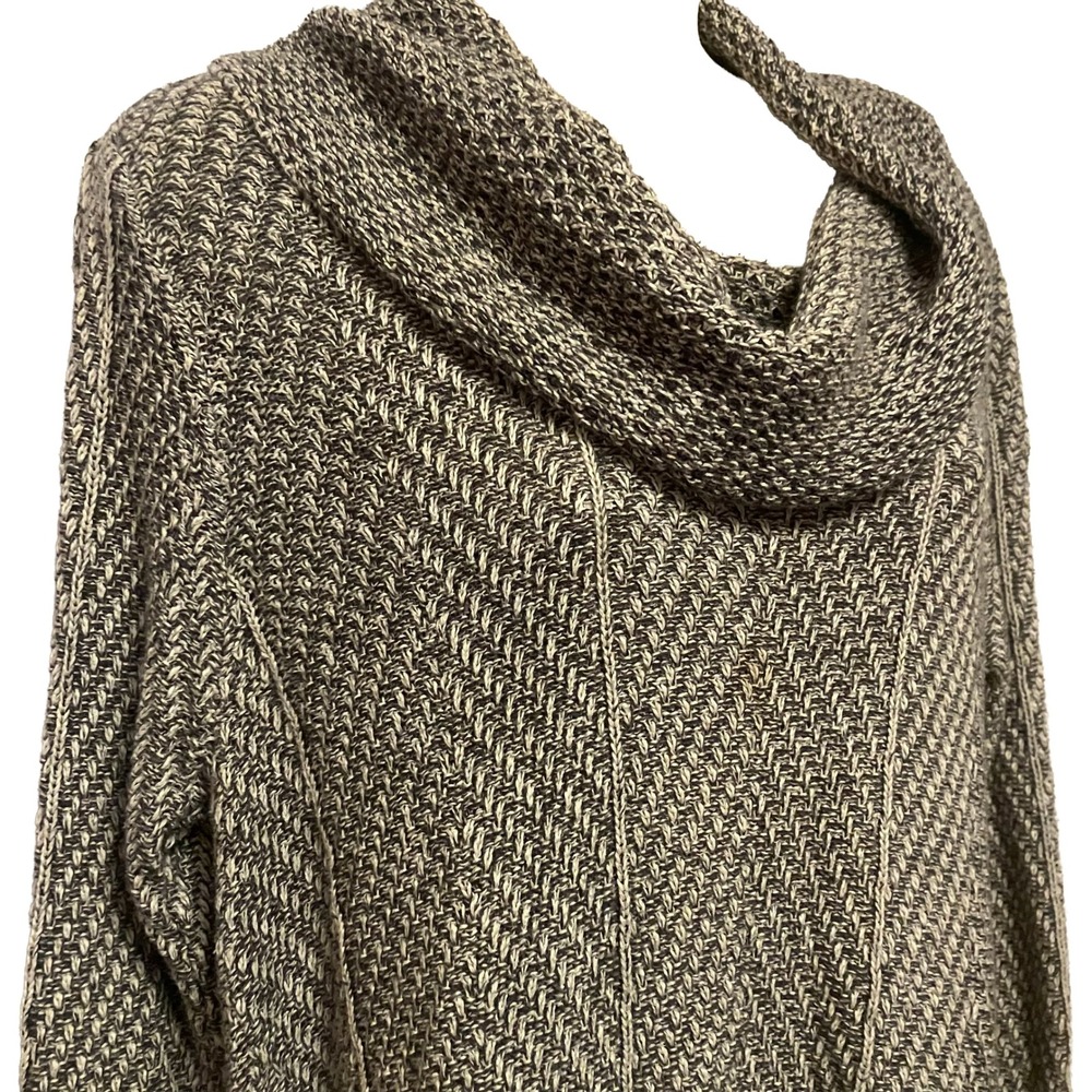 Eight Eight Eight Womens Gray Cotton Cowl Neck Sharkbite Hem Tunic Sweater Large - Picture 3 of 15